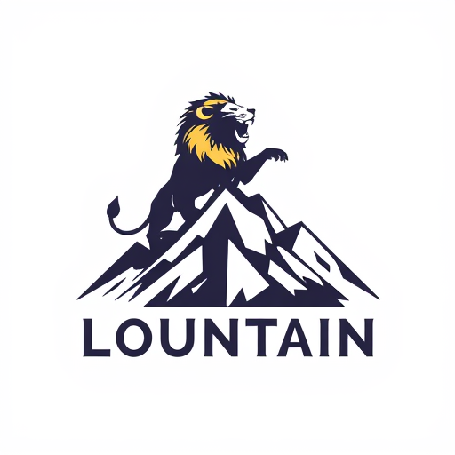 Professional logo design. Need a logo design idea of ​​lion and mountain. Where the lion is seen roaring on the top of a high mountain