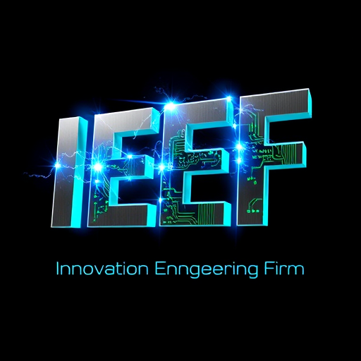 Professional logo design. IEEF 3D Logo Design Concept Primary Structure: Letters Formation: The four letters "IEEF" are constructed from brushed titanium-silver metal with beveled edges Arrangement: Letters are slightly staggered in 3D space, with each letter positioned at different depths to create dimensional interest Integration: The letters interconnect through glowing circuit pathways that weave between them Visual Elements: Electric Arcs: Bright electric blue lightning bolts arc between the two "E"s Smaller micro-arcs jump from letter edges, creating a live electrical field effect Tesla coil-style electricity emanates from the top of the "I" Circuit Integration: Neon green PCB trace patterns embedded within the letter surfaces Glowing nodes at connection points pulsing with energy Transparent sections revealing internal circuitry with flowing data streams Color Scheme: Primary: Brushed silver/titanium metallic base Accent 1: Electric blue (#00D4FF) for high-voltage elements Accent 2: Neon green (#39FF14) for circuit traces and low-voltage systems Background: Deep black (#0A0A0A) with subtle gradient Highlights: White-blue plasma glow effects 3D Effects: Metallic Finish: Anisotropic brushed metal texture with realistic reflections Depth: 45-degree viewing angle showcasing dimensional thickness Shadows: Soft ambient occlusion and dramatic directional lighting Glow: Bloom effects around electrical elements Reflections: Environmental mapping showing subtle tech-grid reflections Dynamic Elements: Energy particles flowing through the circuit paths Subtle electromagnetic field distortion around the letters Holographic data readouts floating near the logo Power meter visualization integrated into the design Typography Enhancement: The company name "Innovation Electrical Engineering Firm" appears below in a clean, futuristic font Subtle electric underglow beneath the text Metallic finish matching the main logo Professional Touches: Clean, sharp edges demonstrating precision Balanced composition despite asymmetric elements Scalable design that works from business cards to billboards Optional animated version with pulsing energy effects This design effectively communicates IEEF's expertise in both high and low voltage systems while maintaining a cutting-edge, professional appearance that positions the company as an industry leader in electrical innovation.