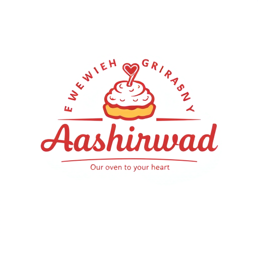 Professional logo design. Aashirwad cakes from our oven to your heart