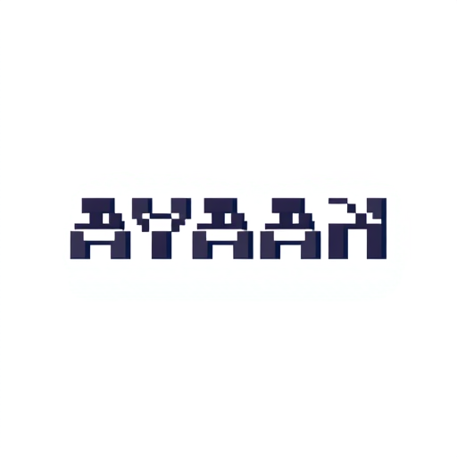 Professional logo design. Pixel Cut TypographyLetters ke andar chhote-chhote square pixel cuts ho, jaise "AYAAN" me A ke andar ek pixel break.Ye modern bhi lagega aur digital bhi.