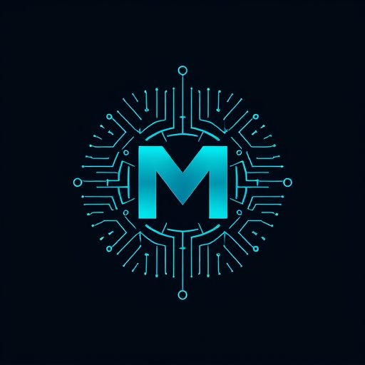 Professional logo design. M with tech and circuit design