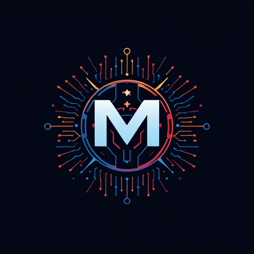 Professional logo design. M with tech and circuit design