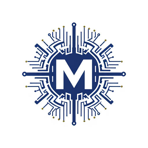 Professional logo design. M with tech and circuit design only one side of m