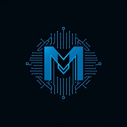 Professional logo design. M with tech and circuit design the lines should be inside m instead of lines around it