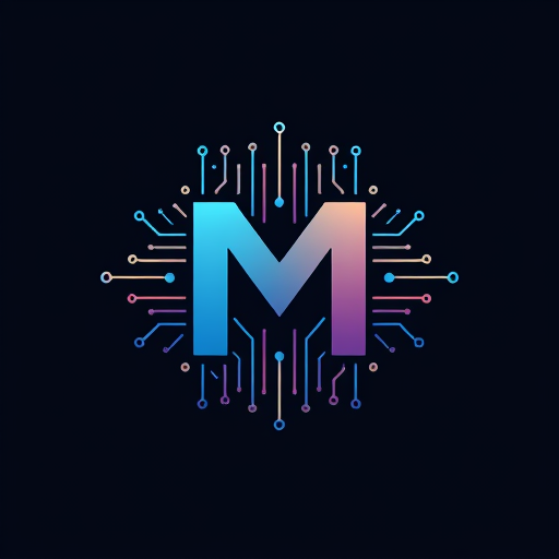 Professional logo design. M with tech and circuit design the lines should be inside m instead of lines around it