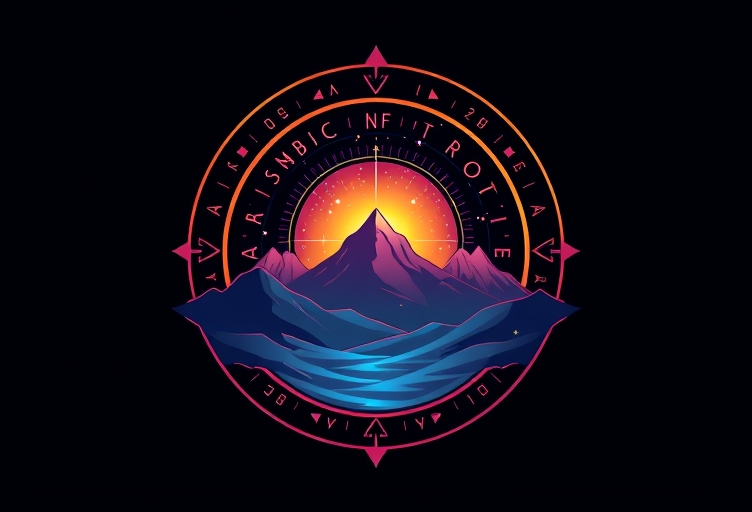 Professional logo design. make landscape image for cosmic vibe 2048 x 1152 pix related to astro