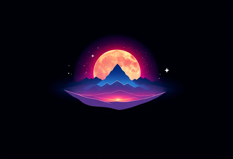 Professional logo design. make landscape image for cosmic vibe