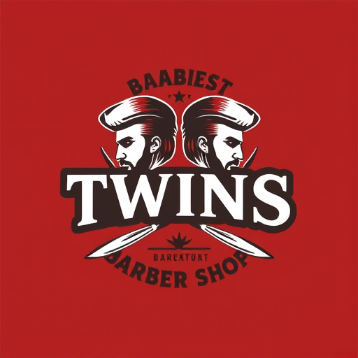 Professional logo design. Twins barber shop