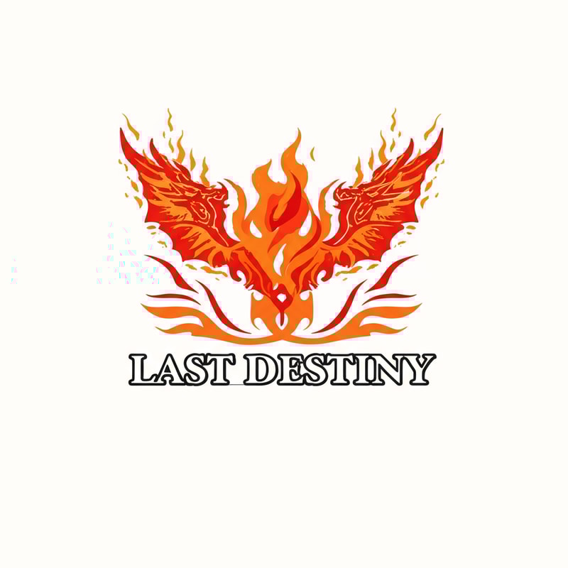 Change logo to firey dragons with firey text last destiny