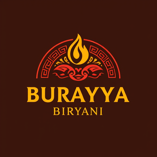 Professional logo design. I want you to generate a logo for my Biryani Restaurant Title - Burayya Biryani 