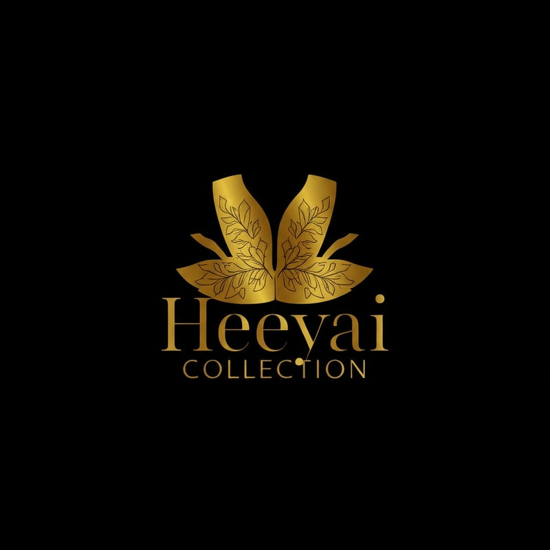 take out the image in this logo and keep the space, change the background into full solid black, chage the colour of the all words in this logo into gold gradient and change the font of the word Heeyai into Angelina Rosemary Script Wedding Font and keep the word collection as it is