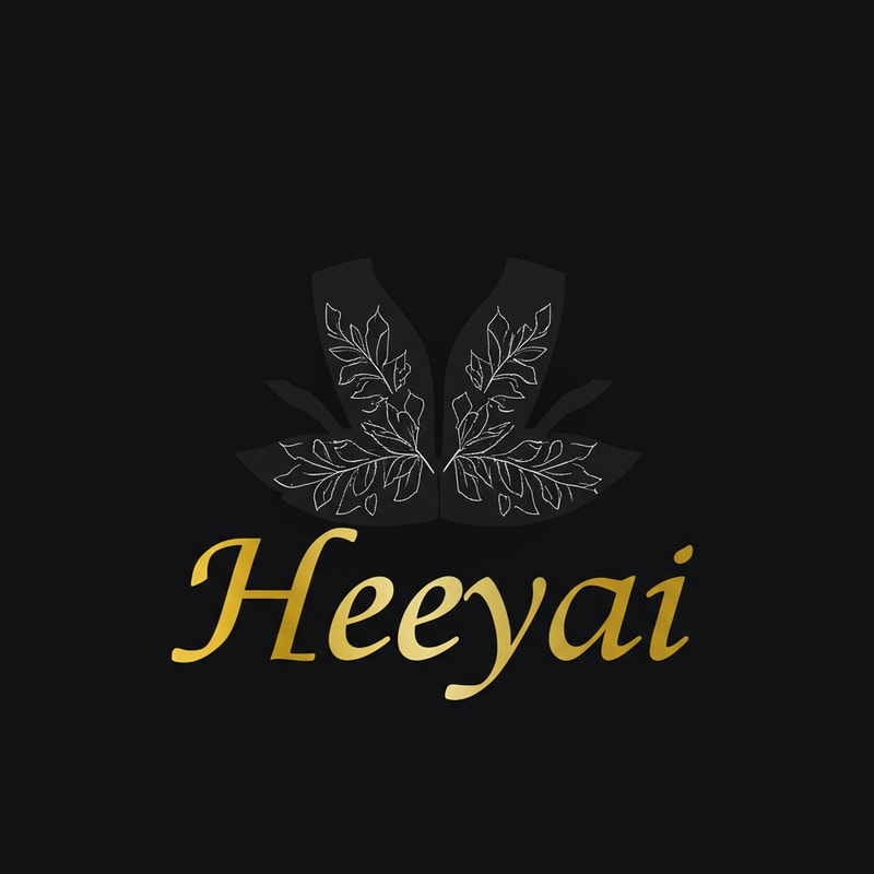 Make the background full solid black, change the word Heeyai into elegant caligrphy font type, keep the collection as it is and make change the font  colour into golden gradient