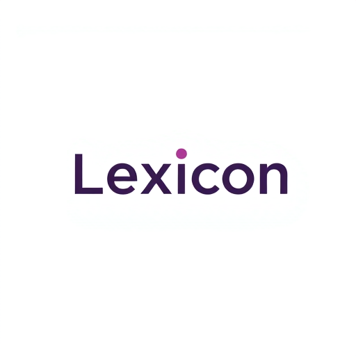 Professional logo design. Modern text-based logo design for "Lexicon Solution". Minimal and creative typography, clean sans-serif fonts. Experiment with bold and light contrasts. Use Odoo purple (#714B67) as the main accent color. Try creative variations where the "O" becomes a circle or digital node, or the dot on the "i" becomes a tech-inspired accent. Keep "Solution" in smaller, thin uppercase below. Trending, luxury corporate style, flat and minimal.