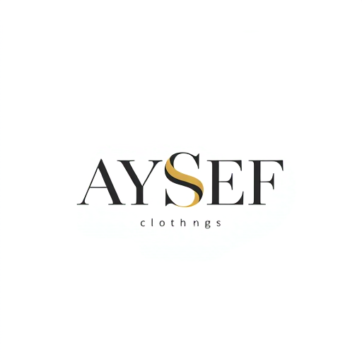 Professional logo design. Letterform logo for a modern and chic clothing brand named "AYSEF": Abstracted, flowing "AYSEF" initial monogram, incorporating subtle nods to fabric textures or thread, predominantly in a sophisticated monochromatic palette of deep charcoal and muted gold, with a refined sans-serif typography for accompanying brand name text if needed. Design with a minimalist and elegant influence, drawing inspiration from haute couture aesthetics, with precise geometric lines and a sense of understated luxury, featuring a clean, professional, and subtly artistic visual execution on a white or very light grey background.