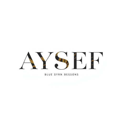 Professional logo design. Letterform logo for a modern and chic clothing brand named "AYSEF": Abstracted, flowing "AYSEF" initial monogram, incorporating subtle nods to fabric textures or thread, predominantly in a sophisticated monochromatic palette of deep charcoal and muted gold, with a refined sans-serif typography for accompanying brand name text if needed. Design with a minimalist and elegant influence, drawing inspiration from haute couture aesthetics, with precise geometric lines and a sense of understated luxury, featuring a clean, professional, and subtly artistic visual execution on a white or very light grey background.
