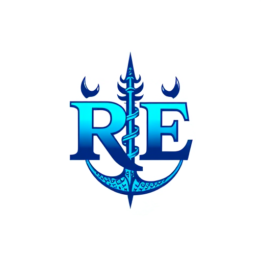 Professional logo design. design a logo for R.E With Trident in blue shade