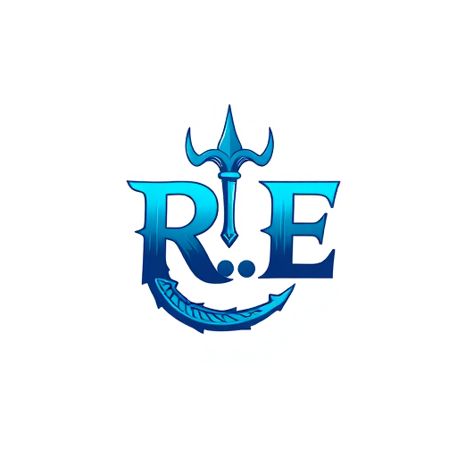 Professional logo design. design a logo for R.E With Trident in blue shade