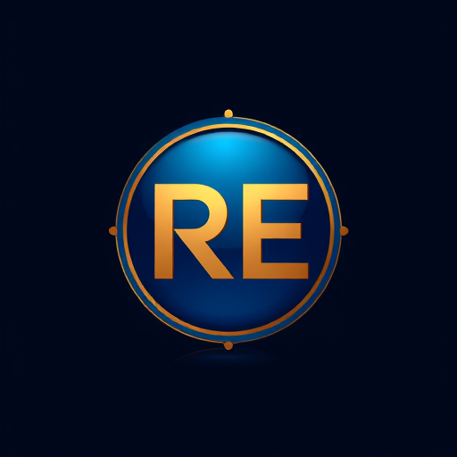 Professional logo design. design a logo for RE in gold and blue shade