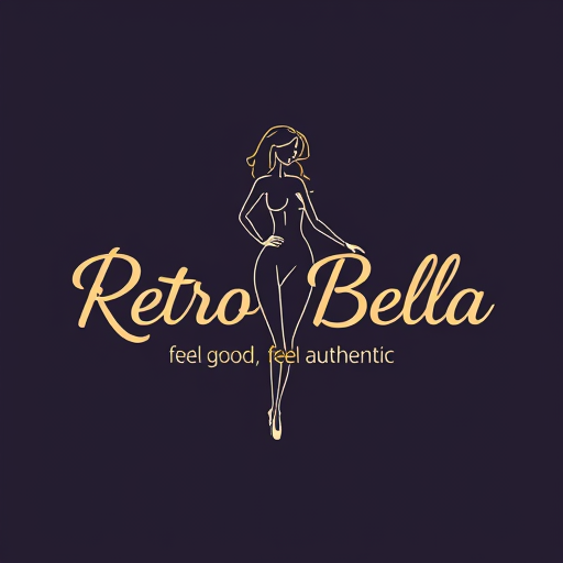 Professional logo design. Make a logo for my website for affiliate marketing named "Retro Bella" and with the tagline "feel good, feel authentic" with a women body created with lines. Please make it look stylish and attractive in light colours