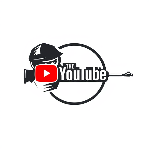 Professional logo design. Design logo for youtube The pupil looks through the scope of a sniper rifle