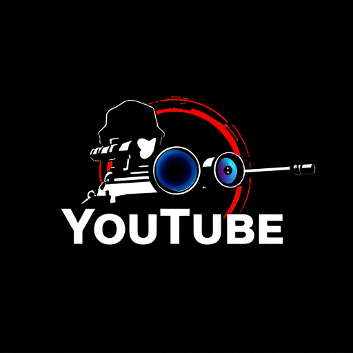 Professional logo design. Design logo for youtube The pupil looks through the scope of a sniper rifle