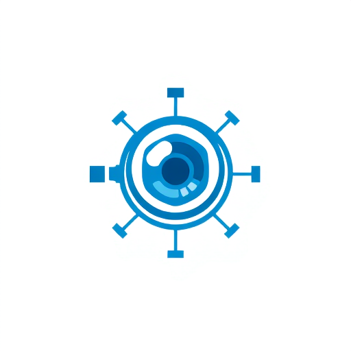 Professional logo design. Design logo The pupil looks through the scope
