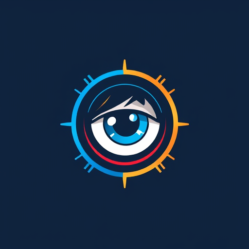 Professional logo design. Design logo The pupil looks through the scope