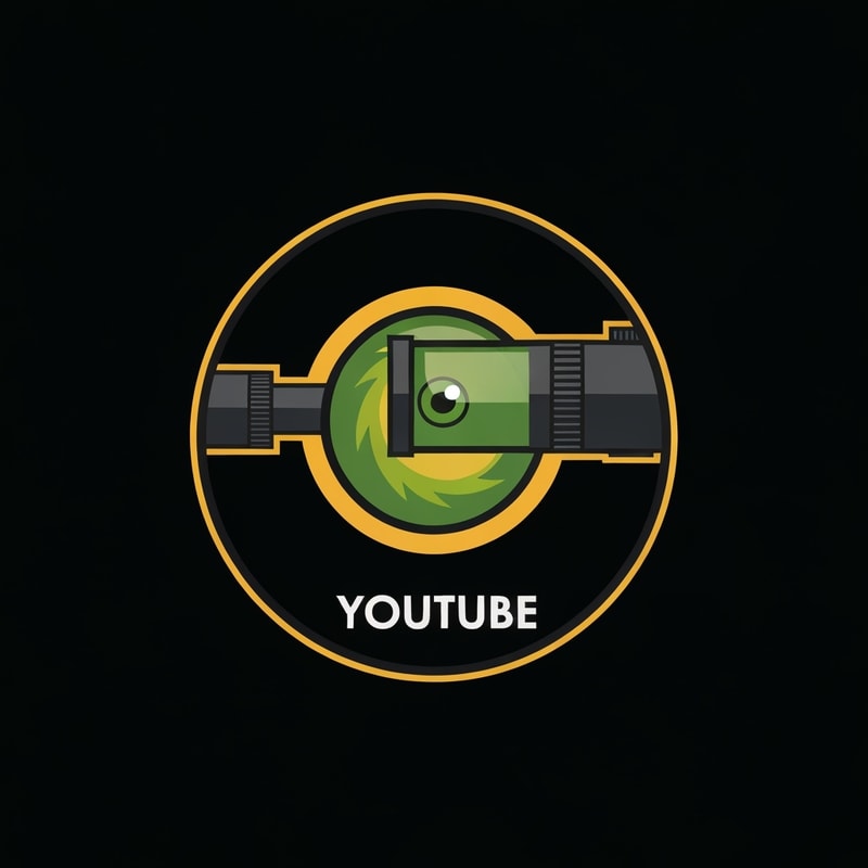 Professional logo design. Design logo for youtube The pupil looks through the scope of a sniper rifle.