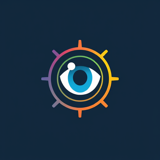 Professional logo design. Design logo The pupil looks through the scope