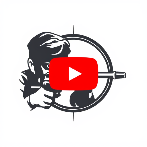 Professional logo design. Design logo for youtube The pupil looks through the scope of a sniper rifle.