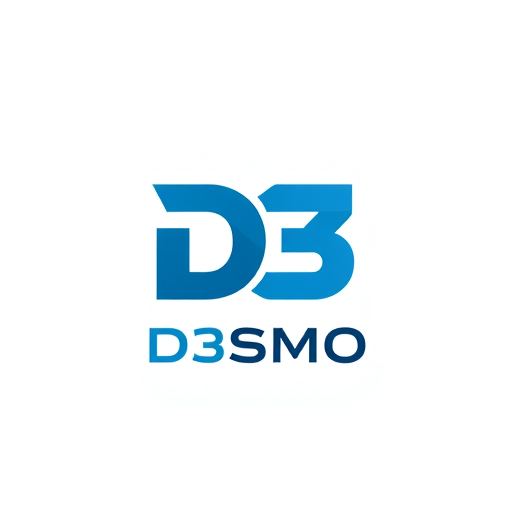 Professional logo design.  create a logo for "D3" with the text "D3SMO" under