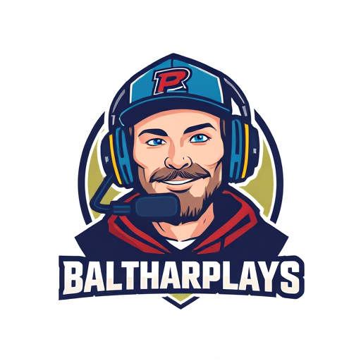 Professional logo design. "Banner for a gaming YouTube channel featuring a guy, wearing a cap and headphones with a microphone, named BalthazarPlays."