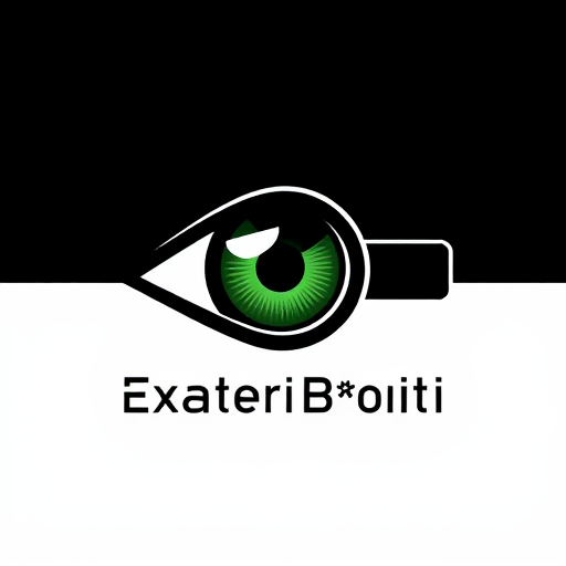 Professional logo design. A green eye looks into a black telescopic sight
