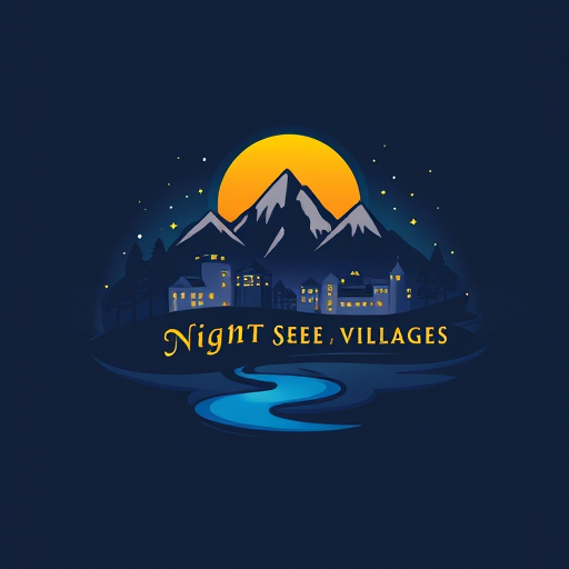 Professional logo design. Night seen and villages 