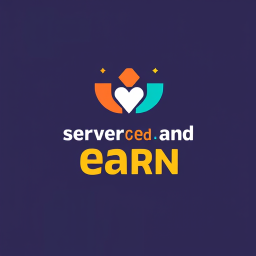 Professional logo design. Serve and earn An app that uses gamification to encourage community service.Users could earn points or rewards for volunteering, making it fun and engaging for people to help.