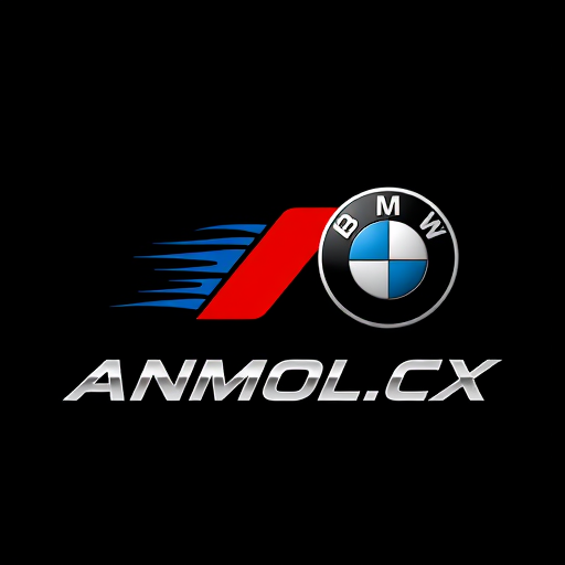 Professional logo design. Emblem for an editing brand from Nepal named ANMOL.CX: A stylized merging of a traditional Nepalese motif with the dynamic lines of a BMW motorsport logo, representing heritage and modern speed, Vibrant shades of deep sapphire blue, rich crimson red, and a crisp metallic silver, Bold and geometric sans-serif font for "ANMOL.CX" with a subtle digital glitch effect, Inspired by contemporary graphic design and traditional Nepali art, a sharp, abstract representation of the ANMOL.CX brand mark integrated seamlessly with BMW motorsport's signature assertive aesthetic, sleek, metallic gradients and sharp vector lines, solid dark background