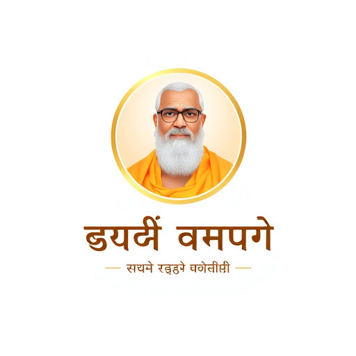 Professional logo design. Create a clean spiritual logo design of "युवा किर्तनकार. ह. भ. प तेजस महाराज गोळे."Use a circular frame with a soft golden border. Inside the circle place the uploaded photo of Tejas Maharaj (keep it clear and sharp). Below the circle, write the Marathi text: "युवा किर्तनकार. ह. भ. प तेजस महाराज गोळे." in elegant Devanagari font. Background should be simple, white or light saffron, with a divine spiritual vibe.