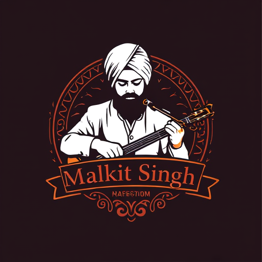 Professional logo design. Malkit Singh Harmonium Player