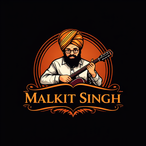 Professional logo design. Malkit Singh Harmonium Player