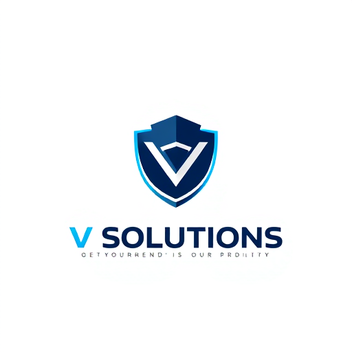 Professional logo design. 📛 Name Suggestion V SOLUTIONS ________________________________________ 🎨 Theme & Style • Theme: YOUR SAFETY IS OUR PRIORITY • Style: Modern, minimal, professional, tech-inspired ________________________________________ 🌈 Colors • Blue → Trust, safety, technology • Black/Grey → Strength, professionalism • Red (accent) → Alertness, warning, protection ________________________________________ ✨ Vibe & Inspiration • A shield + CCTV camera icon merged together (symbol of protection) • Clean typography with bold, futuristic fonts • Circular shape to symbolize 360° surveillance • Simple but powerful look (works on both digital and print) ________________________________________ 👉 PLEASE design and show logo image for this concept 