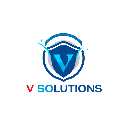 Professional logo design. 📛 Name Suggestion V SOLUTIONS ________________________________________ 🎨 Theme & Style • Theme: YOUR SAFETY IS OUR PRIORITY • Style: Modern, minimal, professional, tech-inspired ________________________________________ 🌈 Colors • Blue → Trust, safety, technology • Black/Grey → Strength, professionalism • Red (accent) → Alertness, warning, protection ________________________________________ ✨ Vibe & Inspiration • A shield + CCTV camera icon merged together (symbol of protection) • Clean typography with bold, futuristic fonts • Circular shape to symbolize 360° surveillance • Simple but powerful look (works on both digital and print) ________________________________________ 👉 PLEASE design and show logo image for this concept 