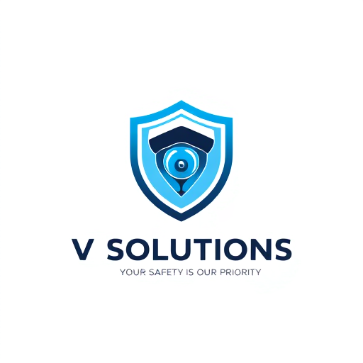 Professional logo design. 📛 Name Suggestion V SOLUTIONS ________________________________________ 🎨 Theme & Style • Theme: YOUR SAFETY IS OUR PRIORITY • Style: Modern, minimal, professional, tech-inspired ________________________________________ 🌈 Colors • Blue → Trust, safety, technology • Black/Grey → Strength, professionalism • Red (accent) → Alertness, warning, protection ________________________________________ ✨ Vibe & Inspiration • A shield + CCTV camera icon merged together (symbol of protection) • Clean typography with bold, futuristic fonts • Circular shape to symbolize 360° surveillance • Simple but powerful look (works on both digital and print) ________________________________________ 👉 PLEASE design and show logo image for this concept 