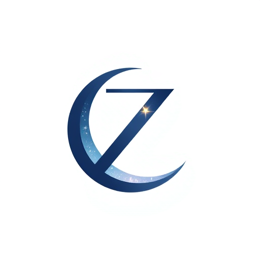 Professional logo design. A Z interwoven with a crescent moon, subtly incorporating a tiny, bright Polaris star — a smooth, elegant, and modern pictorial letterform logo, with a delicate and sophisticated aesthetic, featuring a soft gradient of deep indigo, shimmering silver, and hints of pale gold, illuminated by a gentle, ethereal glow reminiscent of moonlight, in a clean, abstract, vector art style, with fine lines and subtle curves to suggest luxury and celestial wonder, on a pristine white background. My brands' color is #87a999