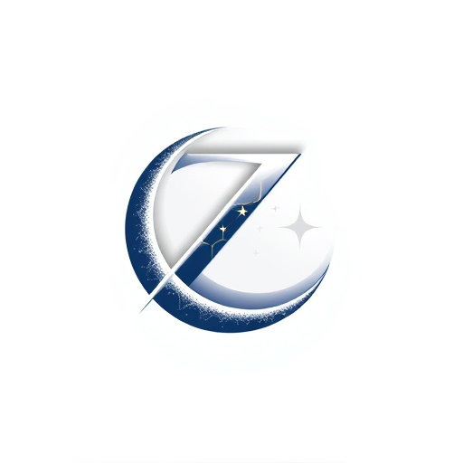 Professional logo design. A Z interwoven with a crescent moon, subtly incorporating a tiny, bright Polaris star — a smooth, elegant, and modern pictorial letterform logo, with a delicate and sophisticated aesthetic, featuring a soft gradient of deep indigo, shimmering silver, and hints of pale gold, illuminated by a gentle, ethereal glow reminiscent of moonlight, in a clean, abstract, vector art style, with fine lines and subtle curves to suggest luxury and celestial wonder, on a pristine white background.