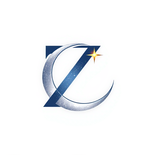 Professional logo design. A Z interwoven with a crescent moon, subtly incorporating a tiny, bright Polaris star — a smooth, elegant, and modern pictorial letterform logo, with a delicate and sophisticated aesthetic, featuring a soft gradient of deep indigo, shimmering silver, and hints of pale gold, illuminated by a gentle, ethereal glow reminiscent of moonlight, in a clean, abstract, vector art style, with fine lines and subtle curves to suggest luxury and celestial wonder, on a pristine white background.
