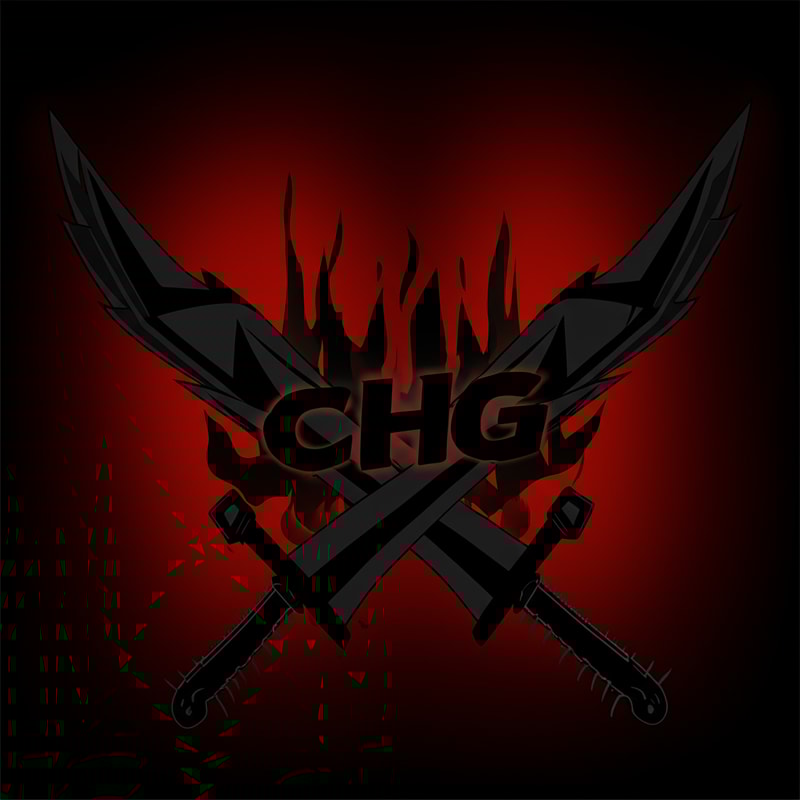 Give more evil dark aura with dark sword don't change color of CHG logo