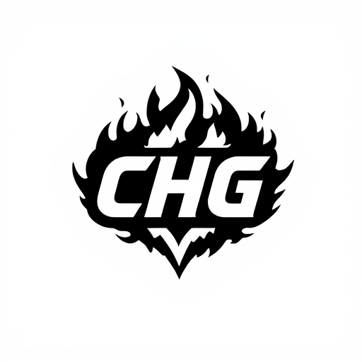 Professional logo design. Make a logo named CHG animated and black and white flames background with some good effectss 