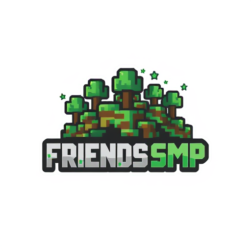 Professional logo design. Logo Design:Create a minecraft theme logo named "Friends SMP" 