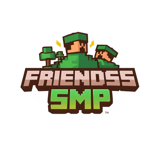 Professional logo design. Logo Design:Create a minecraft theme logo named "Friends SMP" 