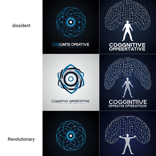 Professional logo design. a logo for a dissident, Optical-Illusion modern company called "cognitive operative" <lora:sdxlbase20:1>